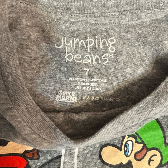 Kids Jumping Beans Super Mario shirt Luigi Bowser Toad heather gray Nintendo - Picture 6 of 8